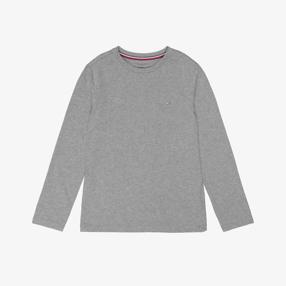 Tommy Hilfiger-Boys Grey & Black Cotton Long Sleeve Top (2 Pack) | Childrensalon