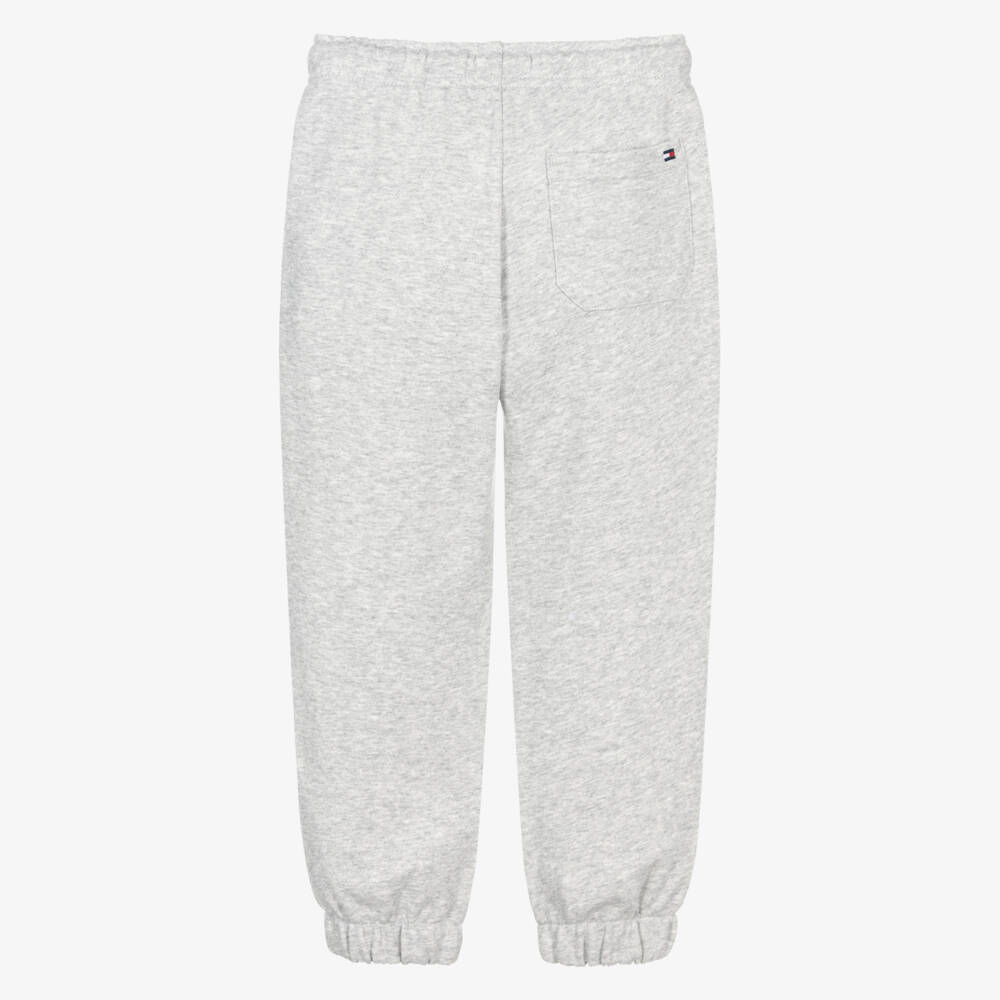 Tommy Hilfiger-Boys Grey Cotton Heritage Flag Logo Joggers | Childrensalon