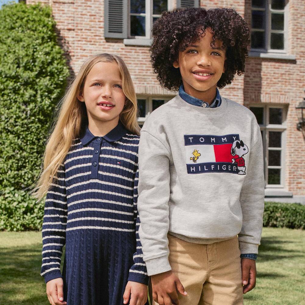 Tommy Hilfiger-Boys Grey Marl Peanuts Sweatshirt | Childrensalon