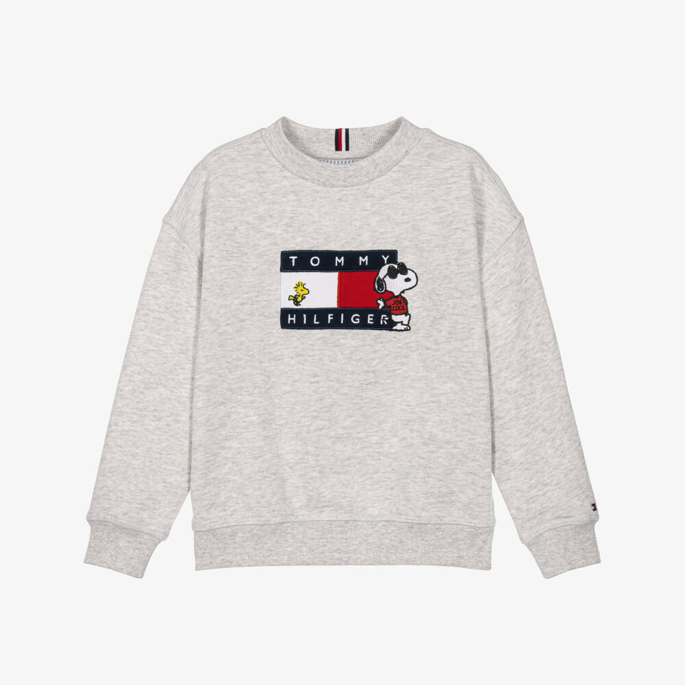 Tommy Hilfiger-Boys Grey Marl Peanuts Sweatshirt | Childrensalon