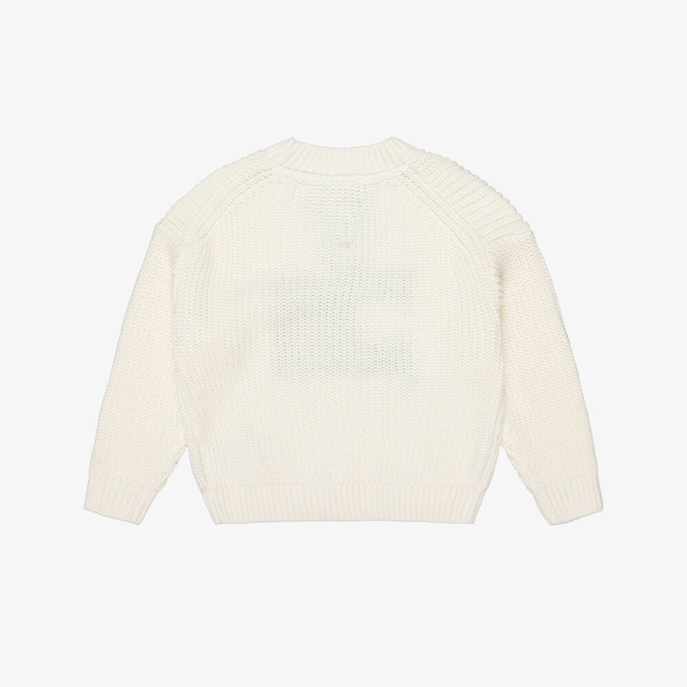 Tommy Hilfiger-Boys Ivory Chunky Knit Flag Sweater | Childrensalon