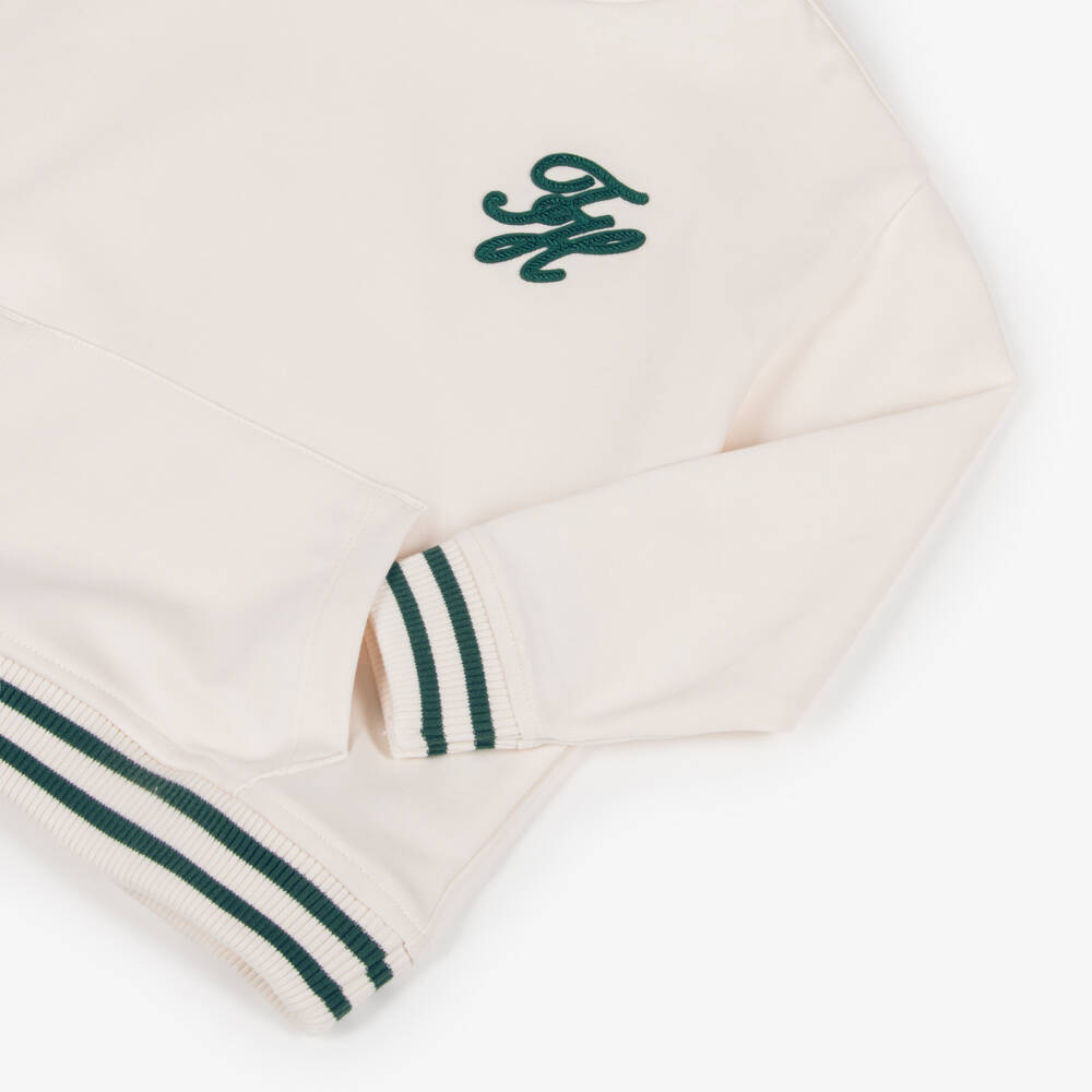 Tommy Hilfiger-هودي قطن بشعار مونوغرام لون عاجي للأولاد | Childrensalon