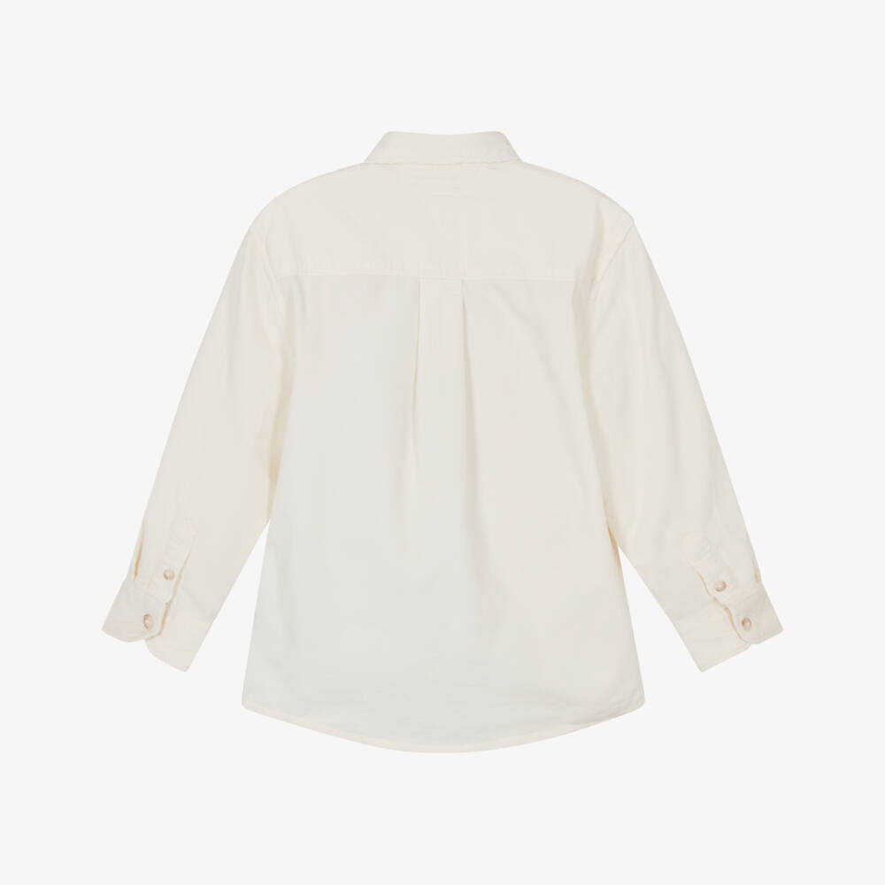 Tommy Hilfiger-قميص قطن نيدلكورد لون عاجي للأولاد | Childrensalon