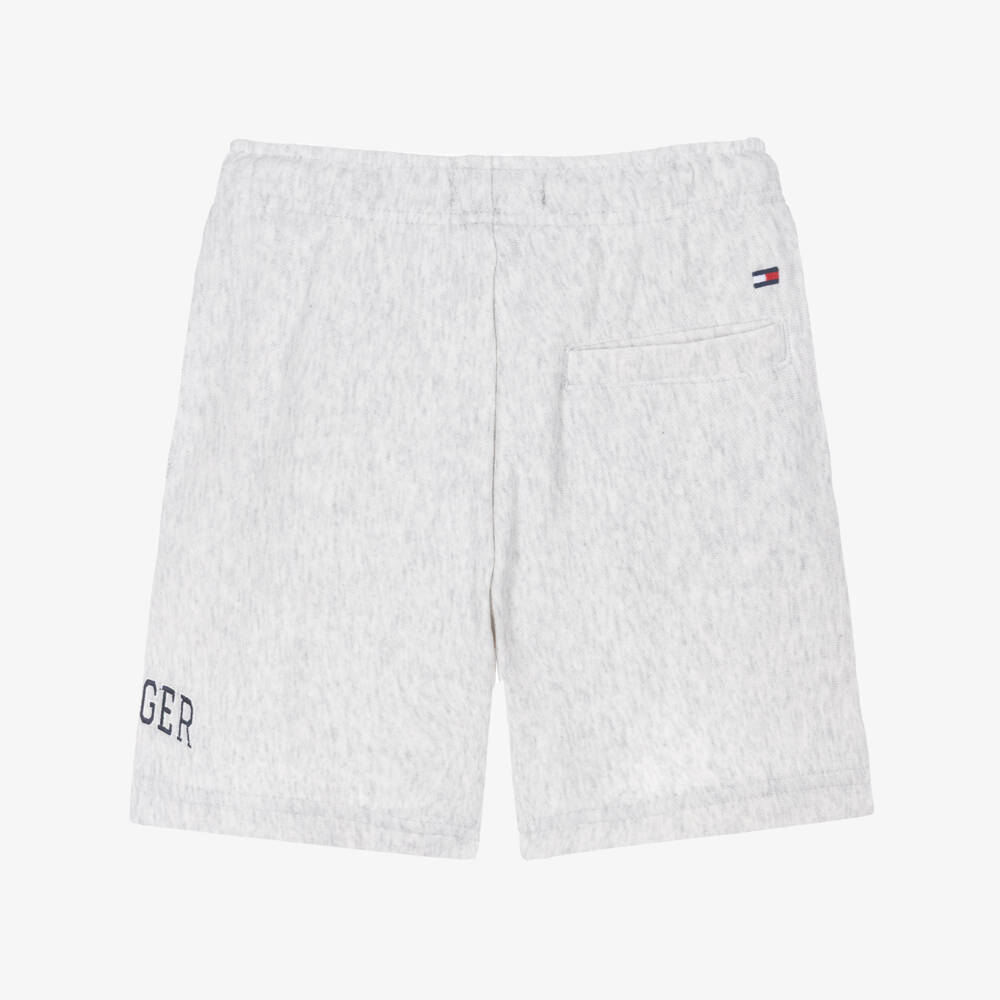 Tommy Hilfiger-Boys Light Grey Marl Jersey Shorts | Childrensalon