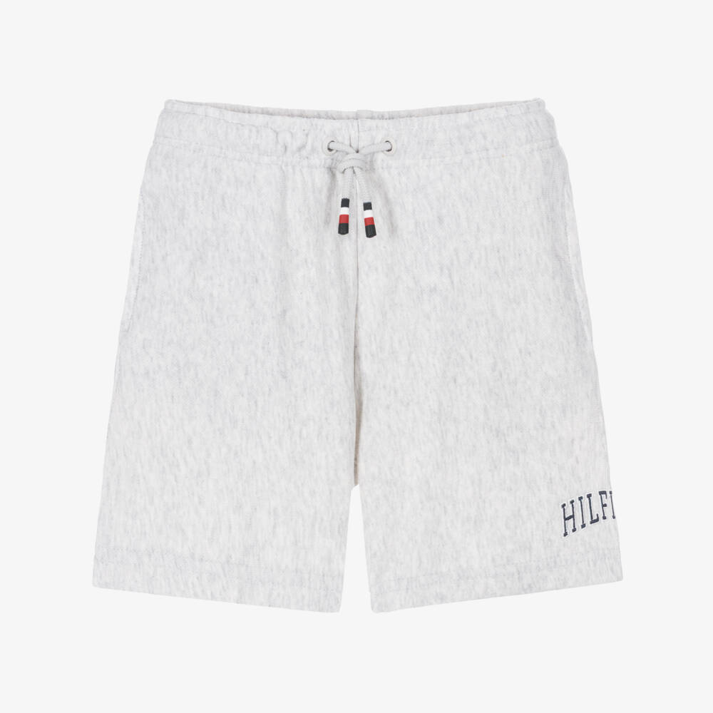 Tommy Hilfiger-Boys Light Grey Marl Jersey Shorts | Childrensalon