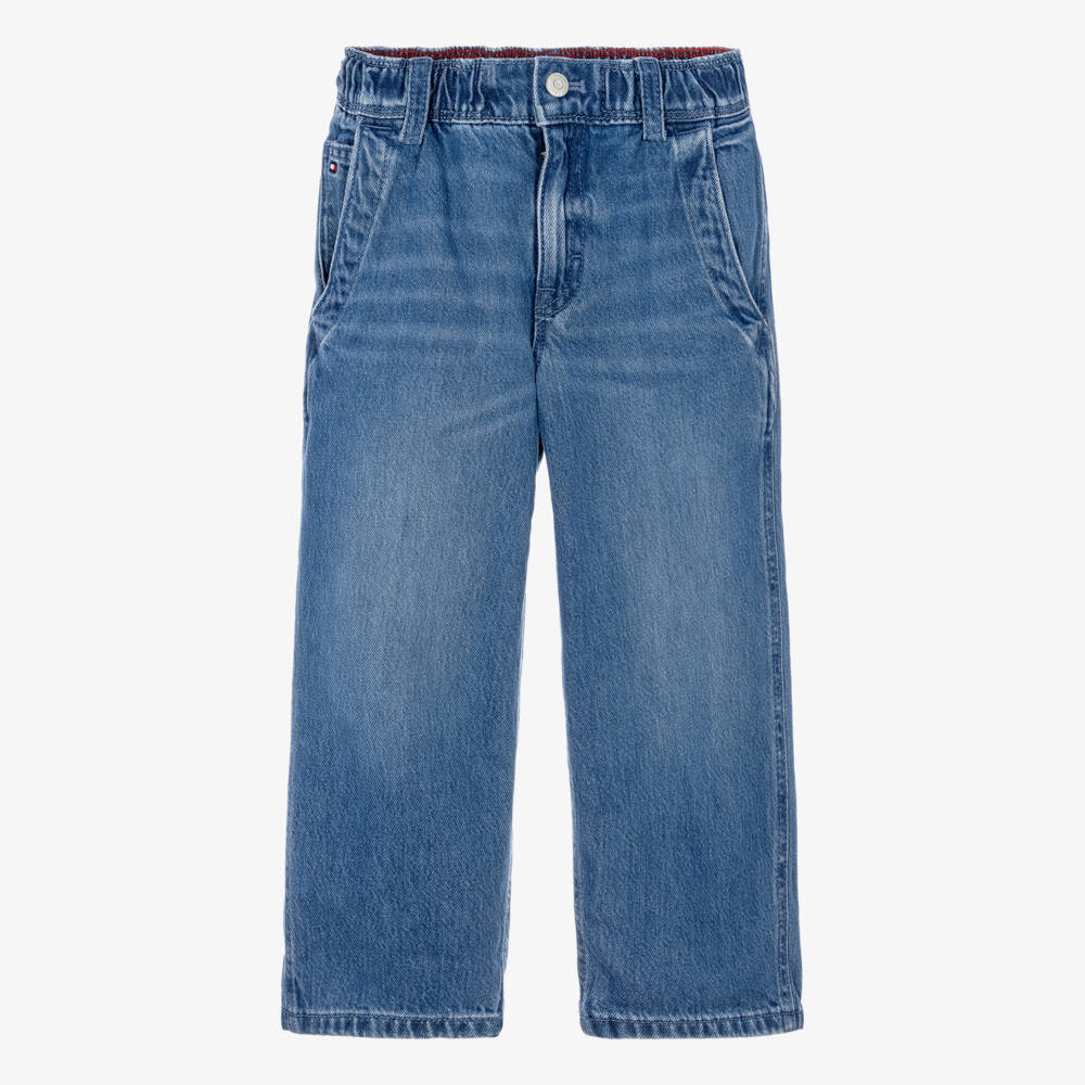 Tommy Hilfiger-Boys Mid Blue Denim Baggy Jeans | Childrensalon
