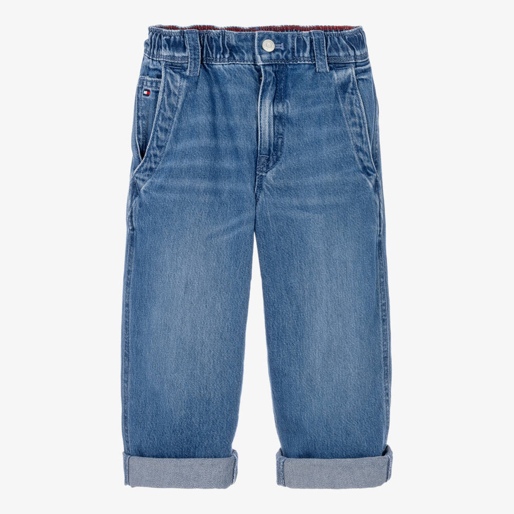 Tommy Hilfiger-Boys Mid Blue Denim Baggy Jeans | Childrensalon