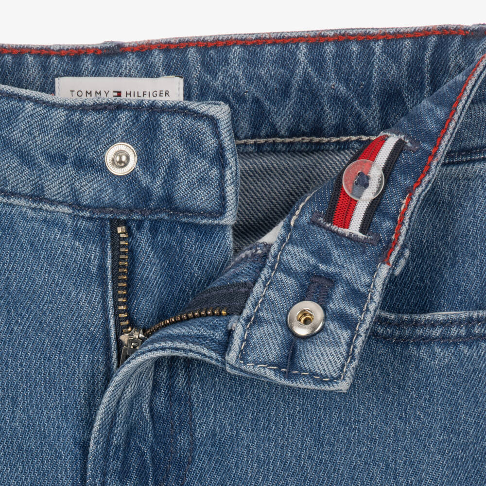Tommy Hilfiger-Boys Mid Blue Denim Straight Fit Jeans | Childrensalon
