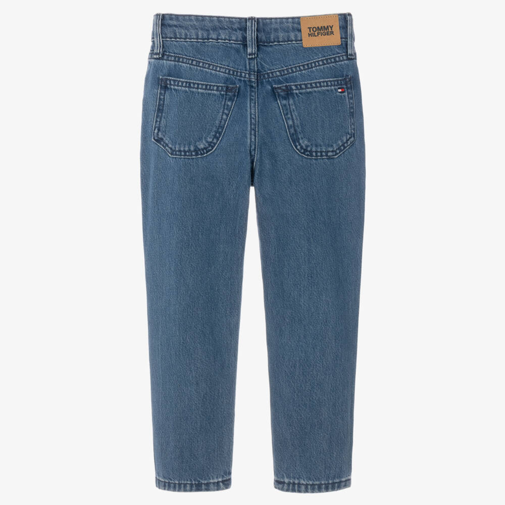 Tommy Hilfiger-Boys Mid Blue Denim Straight Fit Jeans | Childrensalon