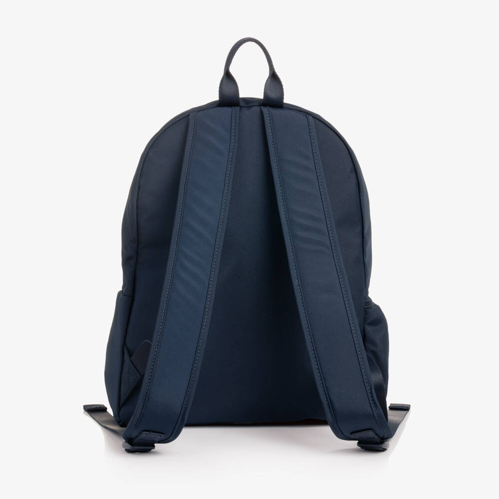 Tommy Hilfiger-Boys Navy Blue Backpack with Logo (40cm) | Childrensalon