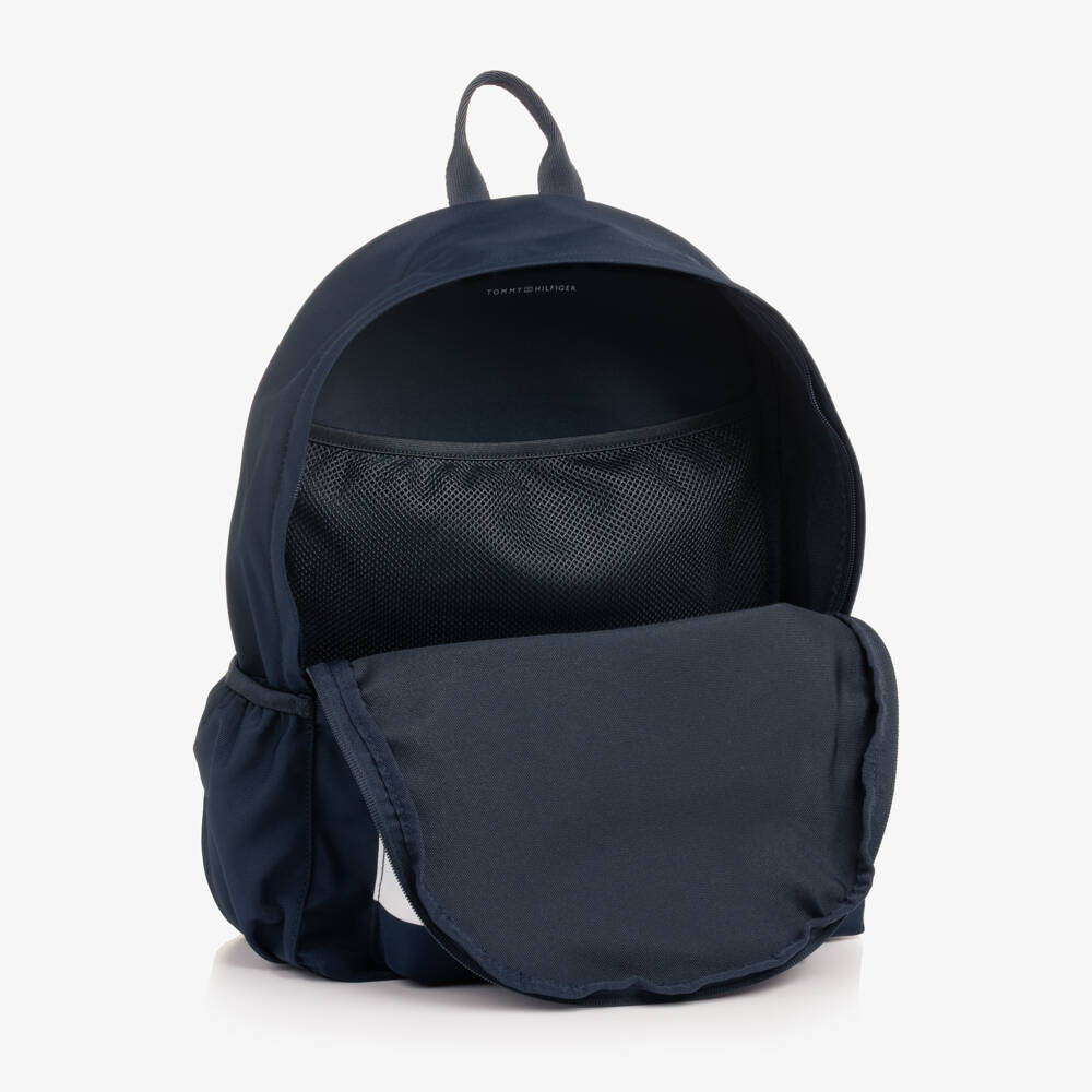 Tommy Hilfiger-Boys Navy Blue Backpack with Logo (40cm) | Childrensalon
