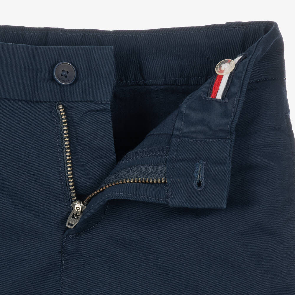 Tommy Hilfiger-Boys Navy Blue Baggy Fit Chino Trousers | Childrensalon