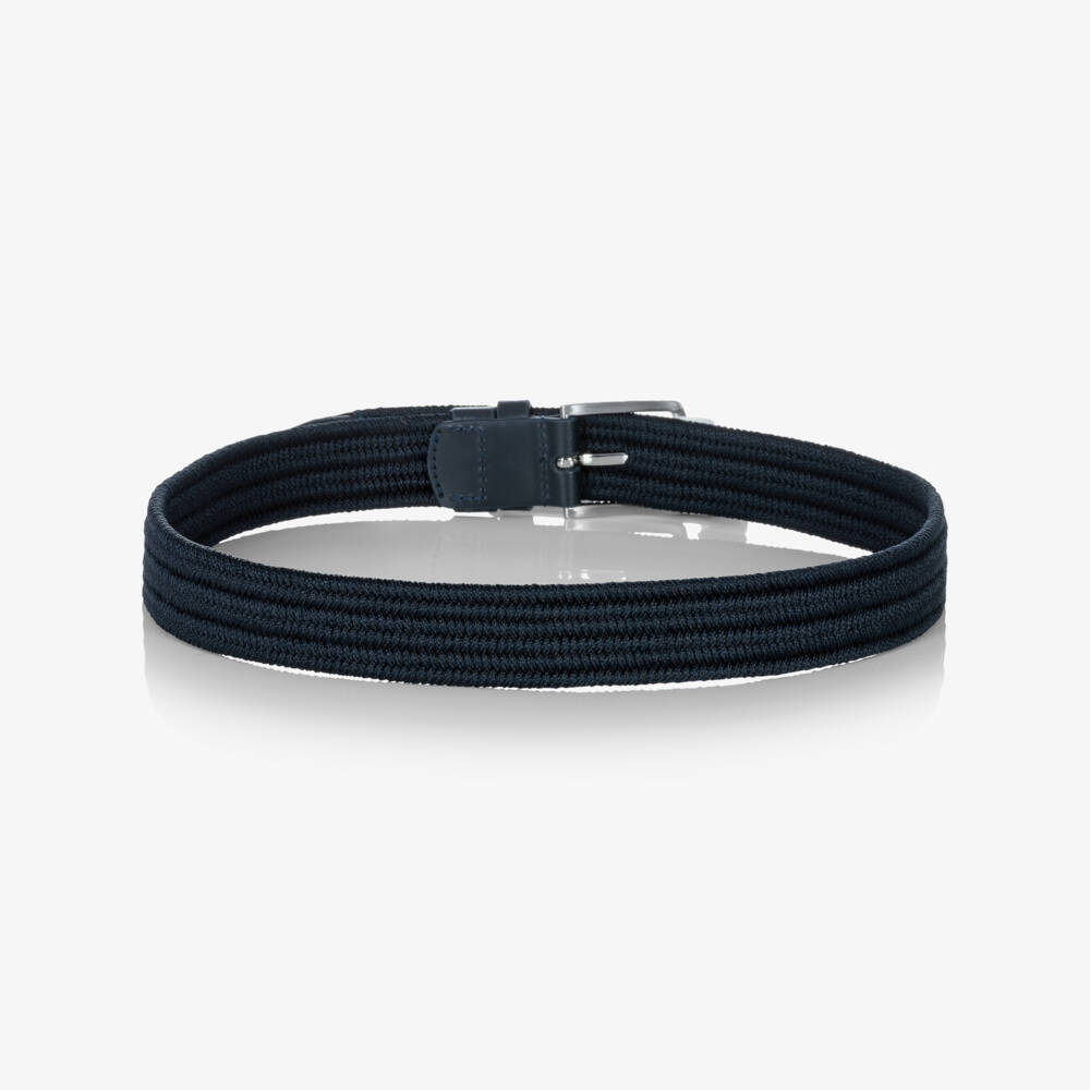 Tommy Hilfiger-Boys Navy Blue Braided Elasticated Belt | Childrensalon