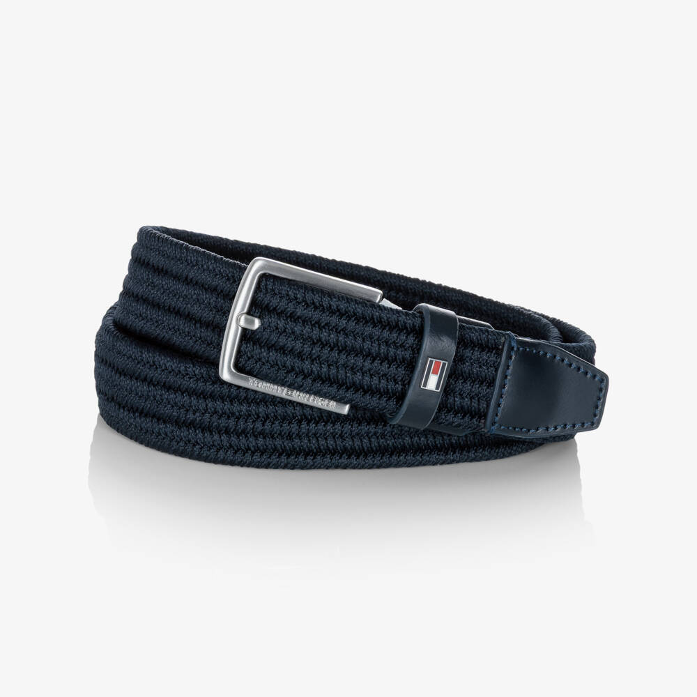 Tommy Hilfiger-Boys Navy Blue Braided Elasticated Belt | Childrensalon