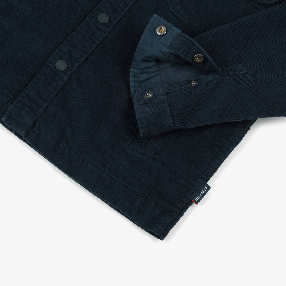 Tommy Hilfiger-Boys Navy Blue Cotton Corduroy Overshirt | Childrensalon