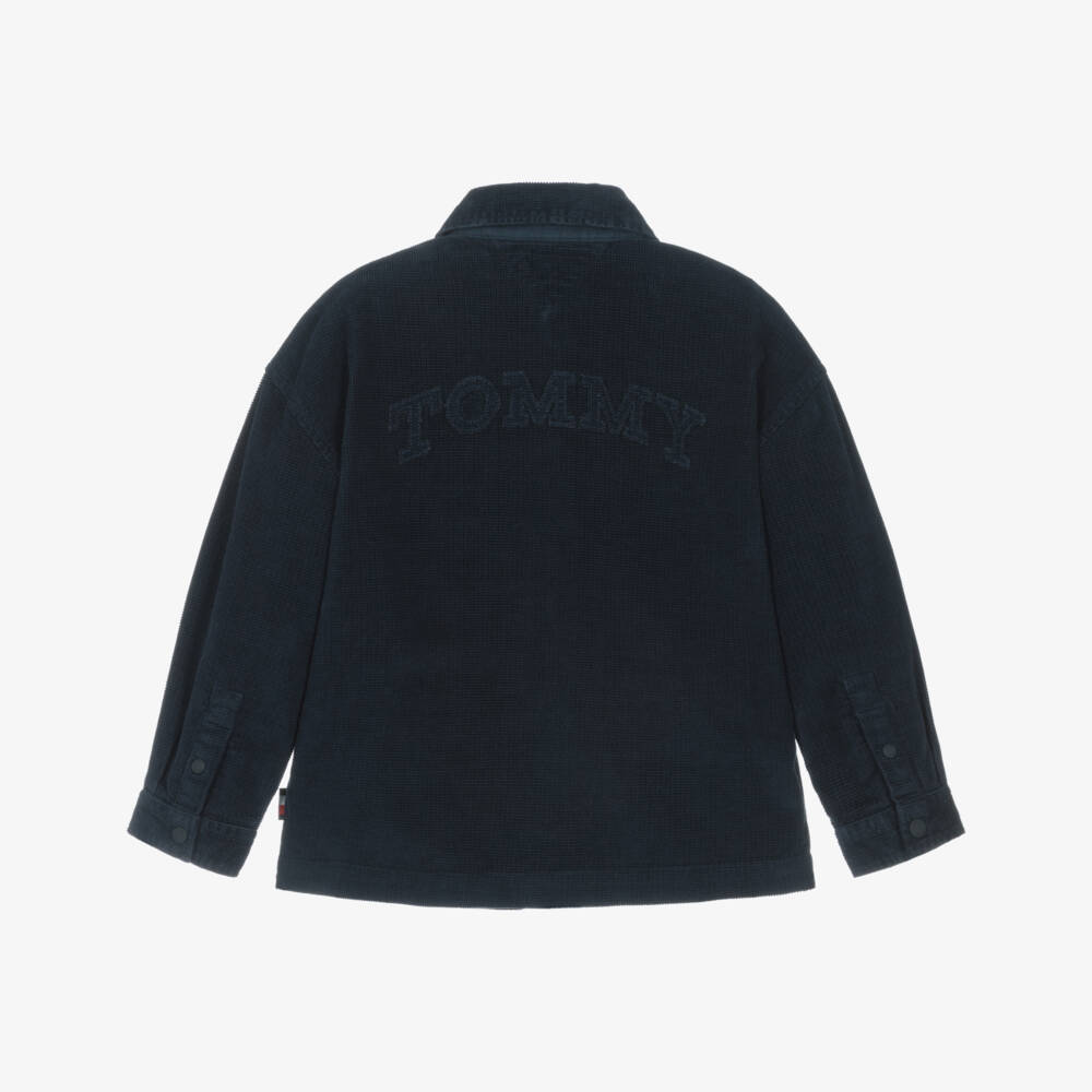 Tommy Hilfiger-Boys Navy Blue Cotton Corduroy Overshirt | Childrensalon
