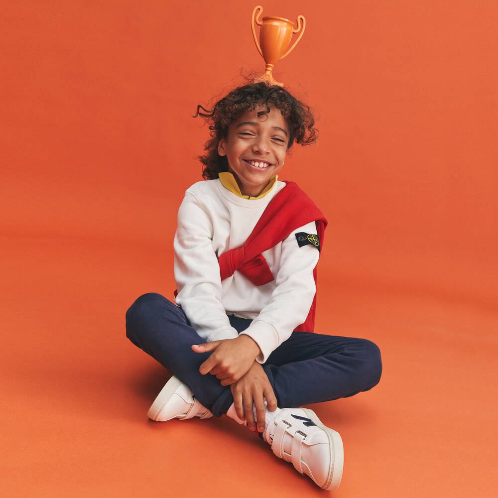 Tommy Hilfiger-Boys Navy Blue Cotton Flag Logo Joggers | Childrensalon