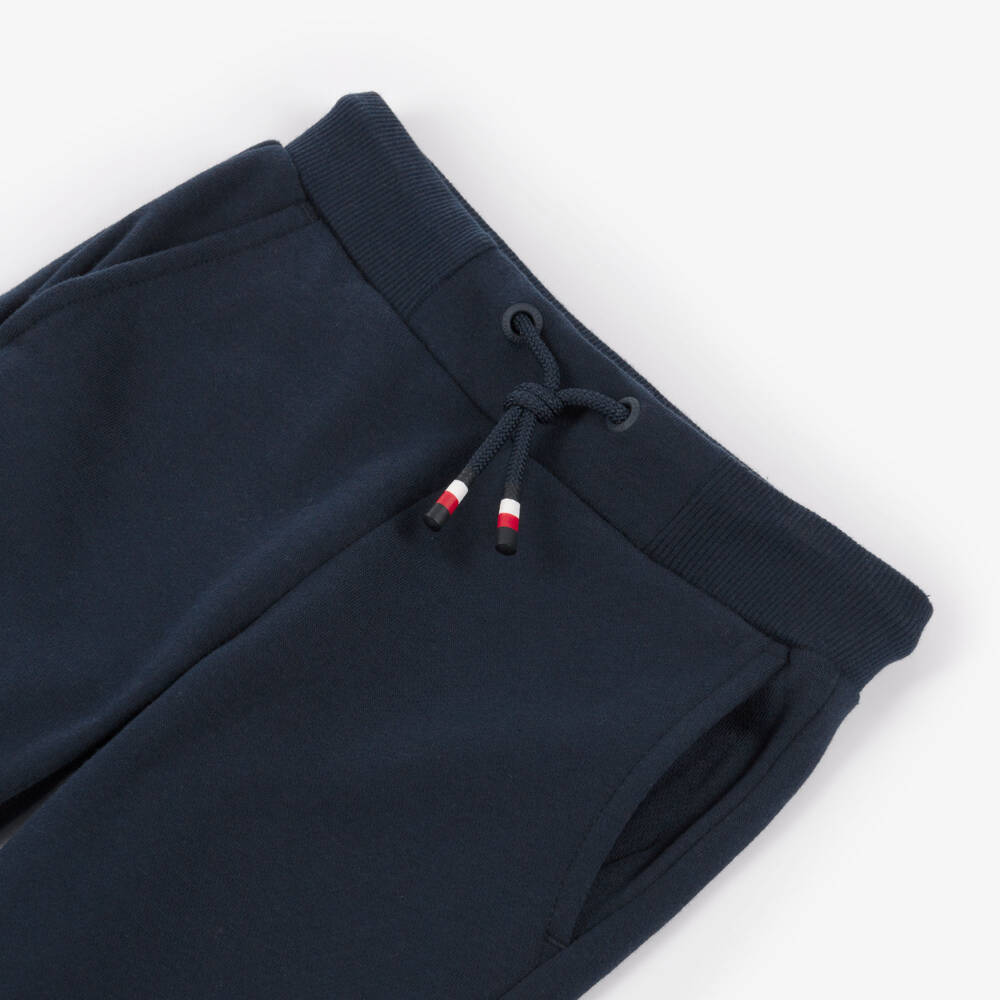 Tommy Hilfiger-Boys Navy Blue Cotton Joggers with Logo Detailing | Childrensalon
