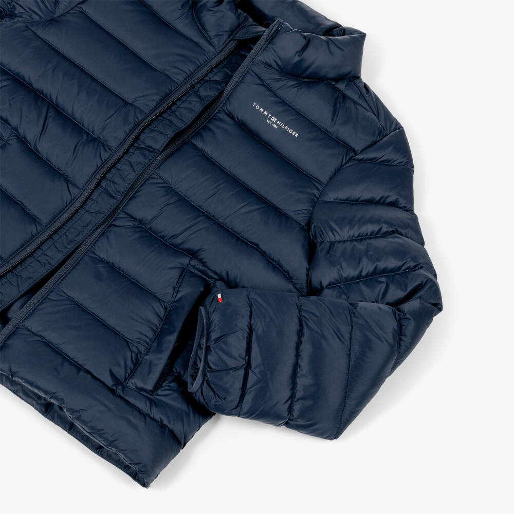 Tommy Hilfiger-Boys Navy Blue Down Padded Puffer Jacket | Childrensalon