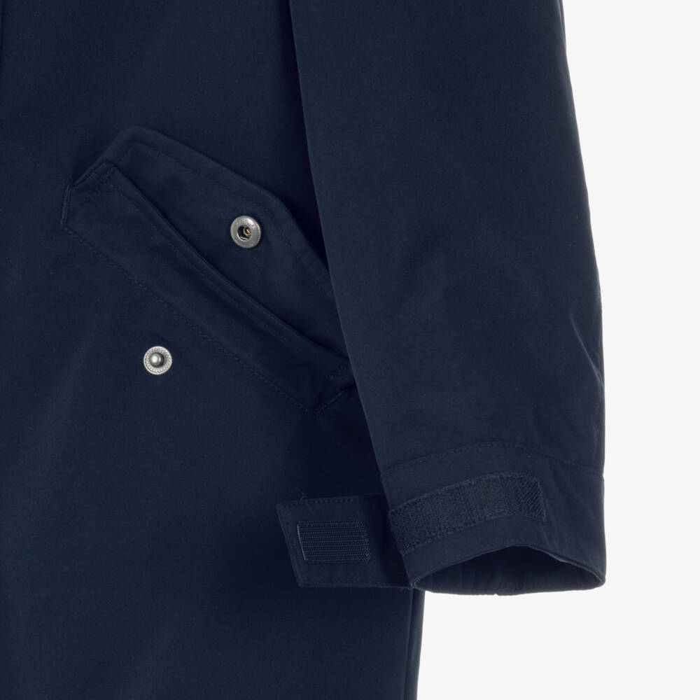 Tommy Hilfiger-Boys Navy Blue Hooded Parka with Flag Back | Childrensalon