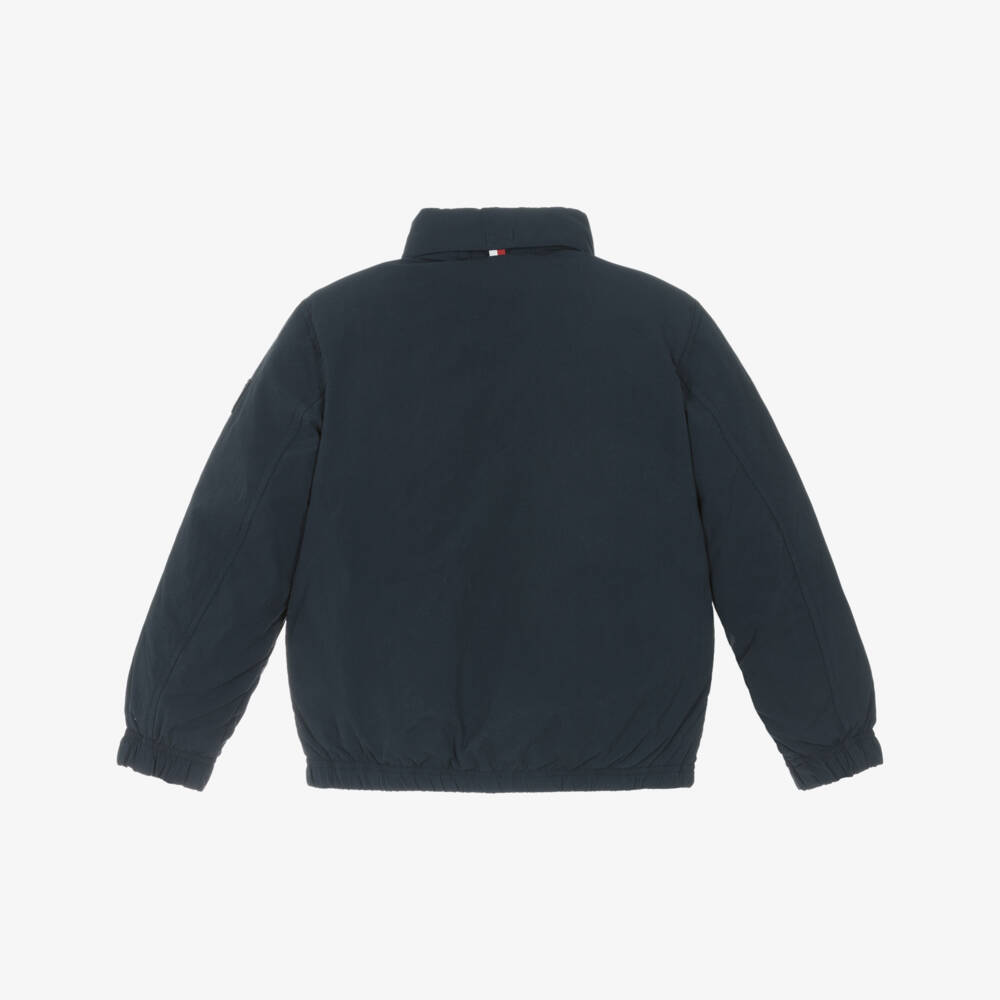 Tommy Hilfiger-Boys Navy Blue Padded Jacket with Packable Hood | Childrensalon