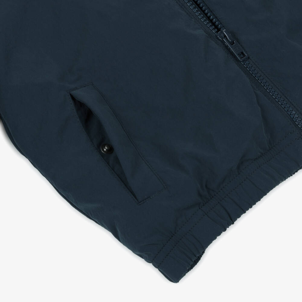 Tommy Hilfiger-Boys Navy Blue Padded Jacket with Packable Hood | Childrensalon