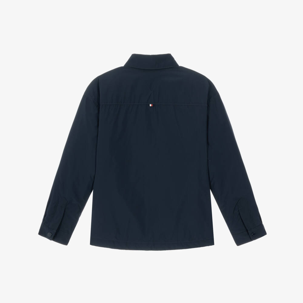 Tommy Hilfiger-Boys Navy Blue Padded Nylon Overshirt Jacket | Childrensalon