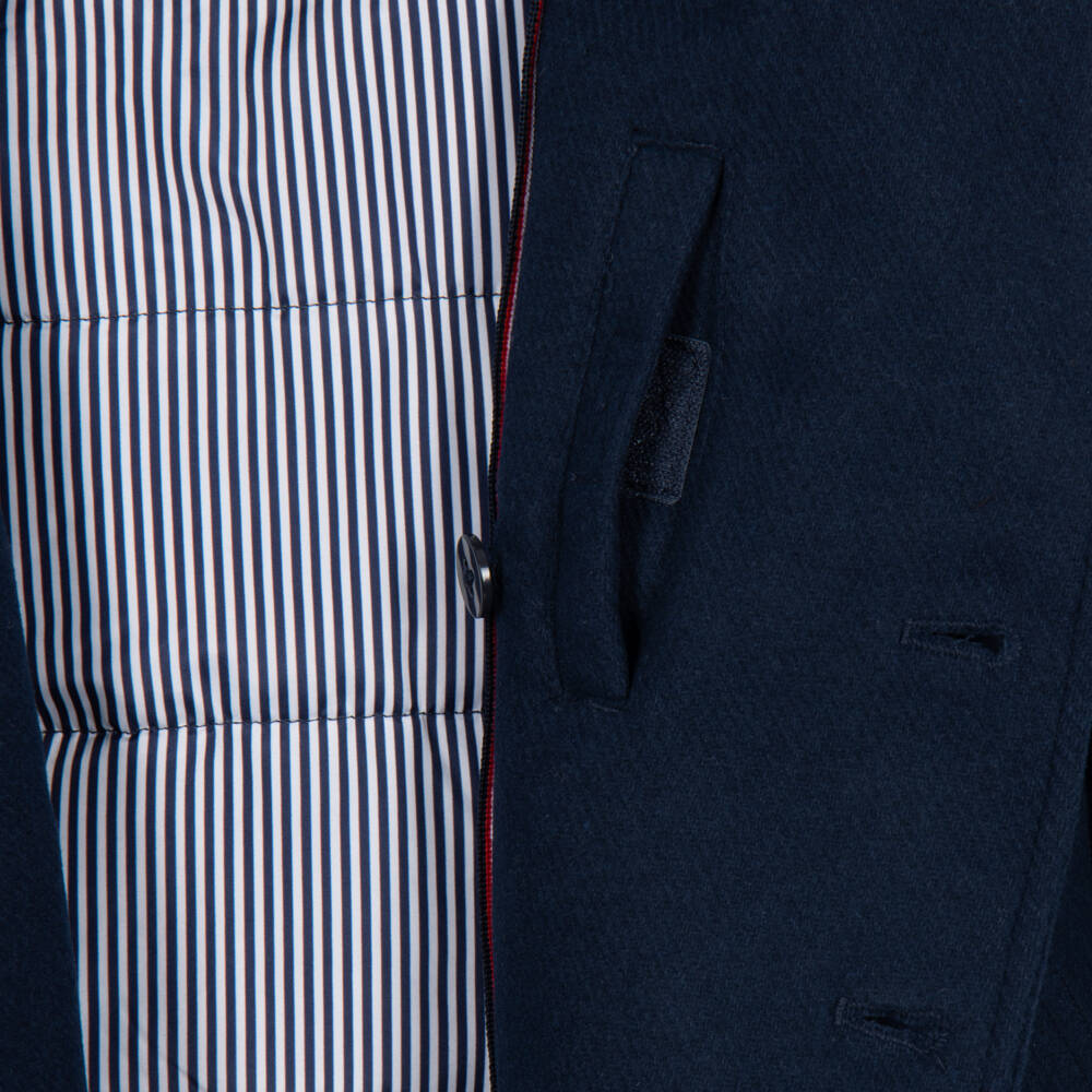 Tommy Hilfiger-Boys Navy Blue Pea Coat | Childrensalon
