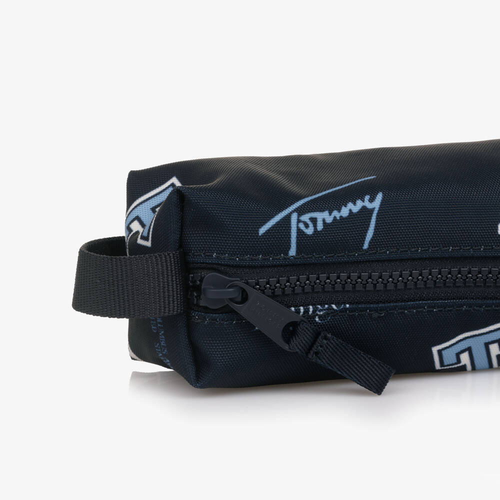 Tommy Hilfiger-Boys Navy Blue Varsity Print Pencil Case (20cm) | Childrensalon