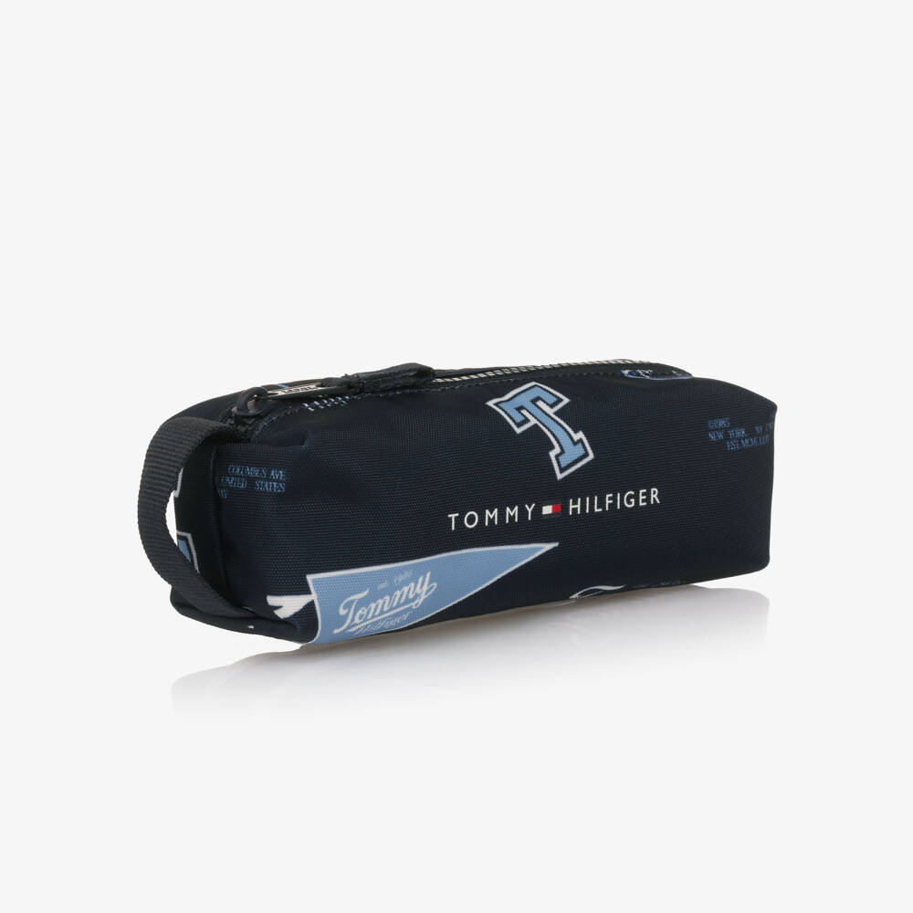 Tommy Hilfiger-Boys Navy Blue Varsity Print Pencil Case (20cm) | Childrensalon