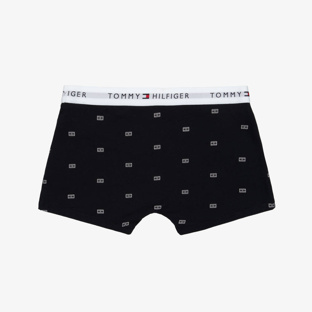 Tommy Hilfiger-Boys Navy Blue, White & Red Cotton Boxer Shorts (3 Pack) | Childrensalon