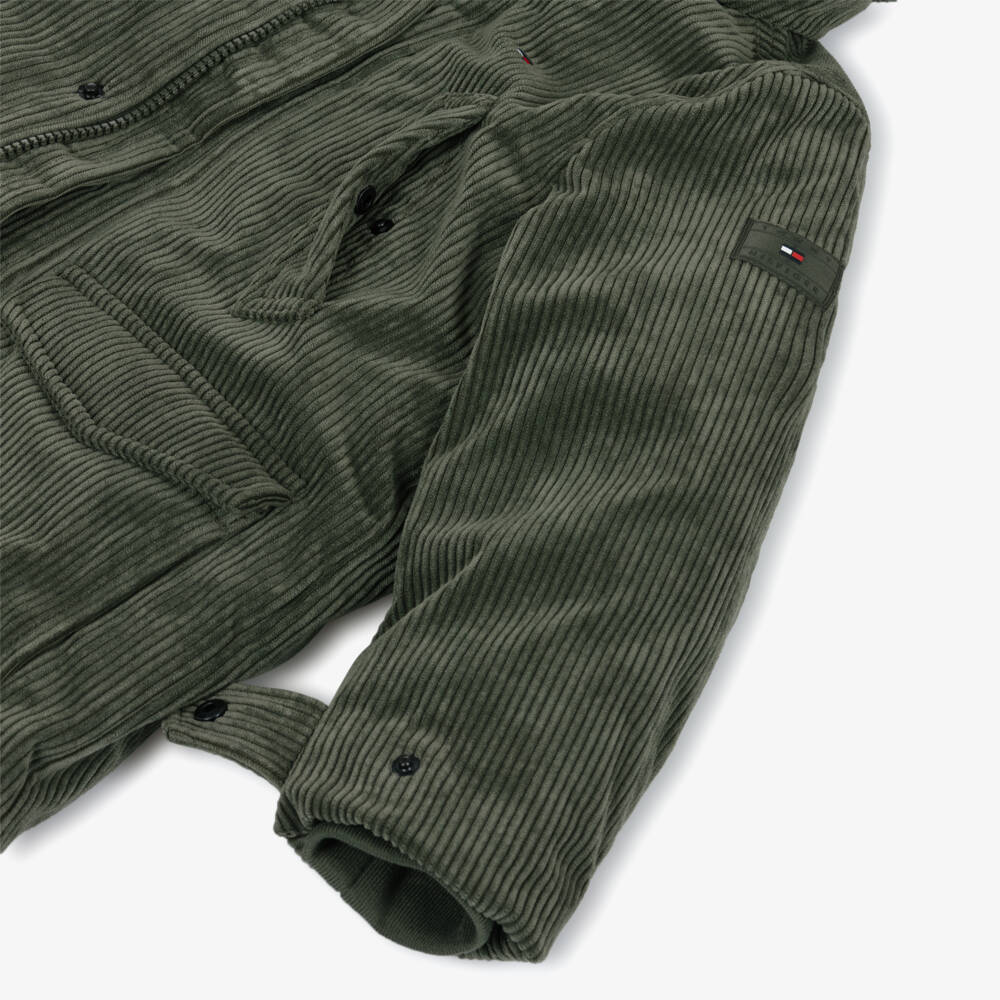 Tommy Hilfiger-Парка вельветовая оливково-зеленая для мальчиков | Childrensalon