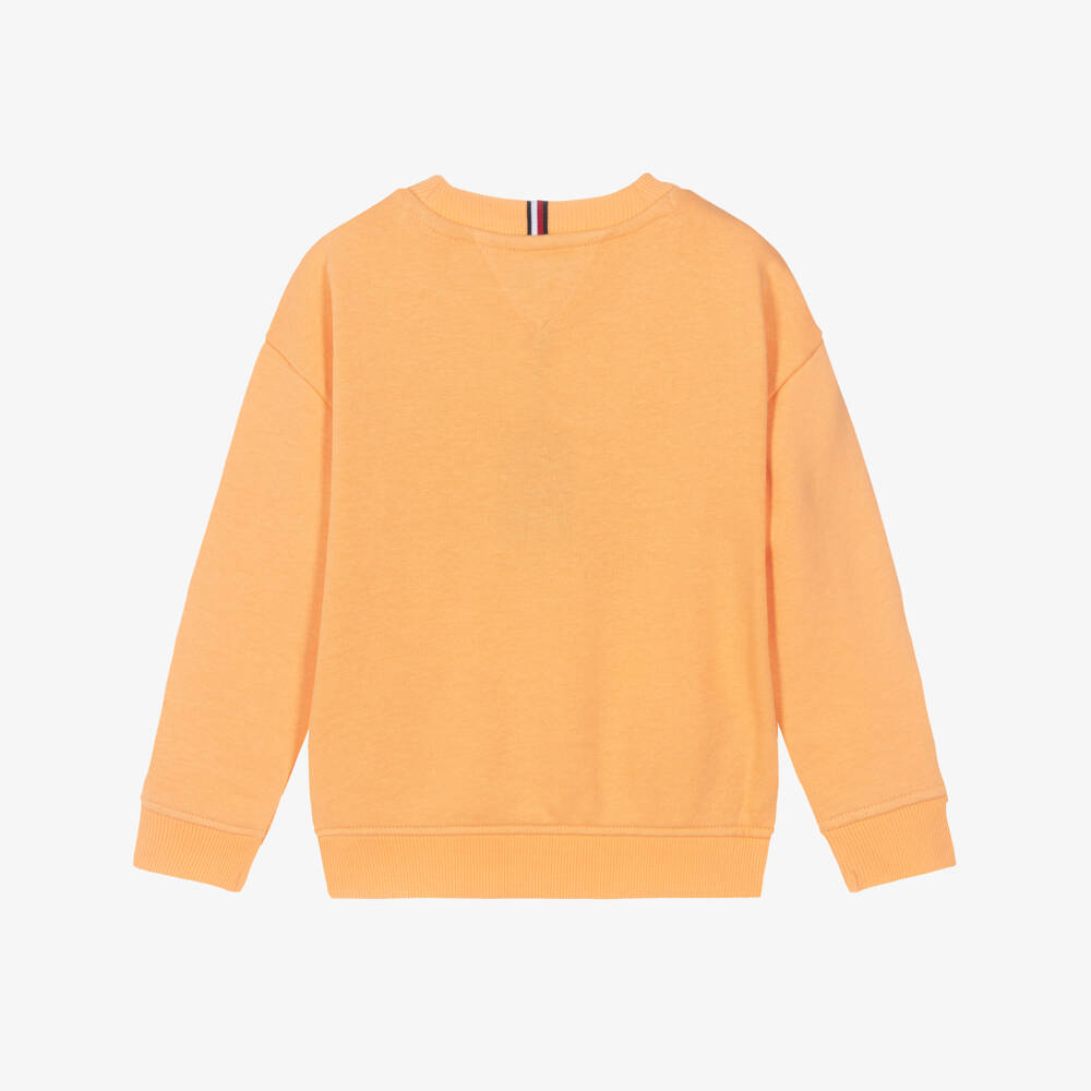 Tommy Hilfiger-Boys Orange Varsity Logo Cotton Sweatshirt | Childrensalon