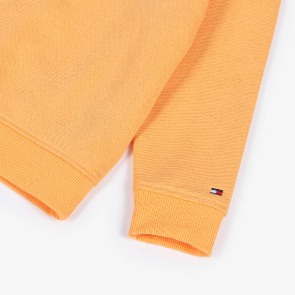 Tommy Hilfiger-Boys Orange Varsity Logo Cotton Sweatshirt | Childrensalon