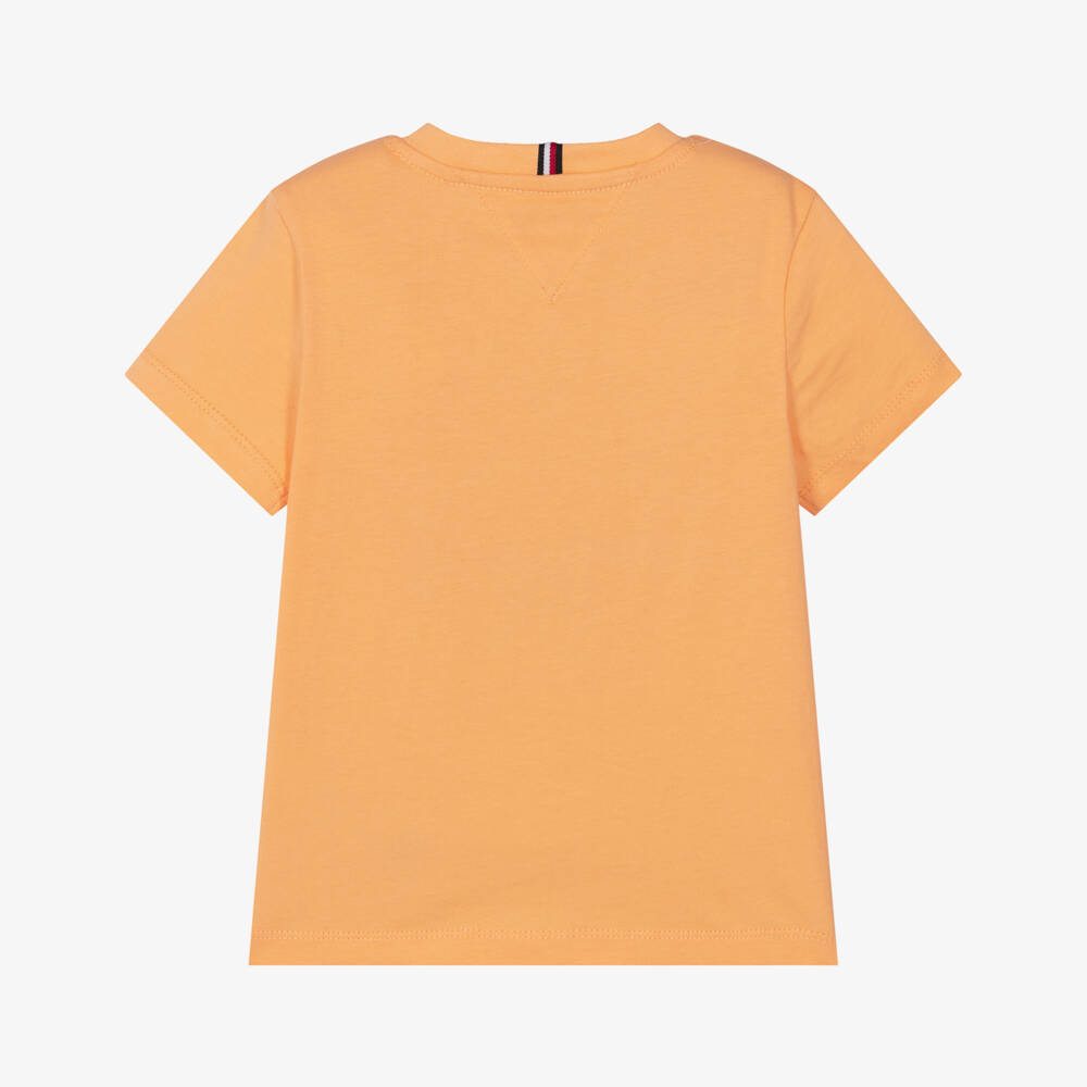 Tommy Hilfiger-Boys Orange Varsity Logo Cotton T-Shirt | Childrensalon