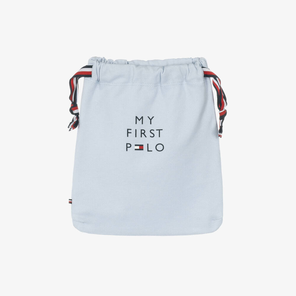 Tommy Hilfiger-Boys Pale Blue Cotton Piqué Bodysuit | Childrensalon