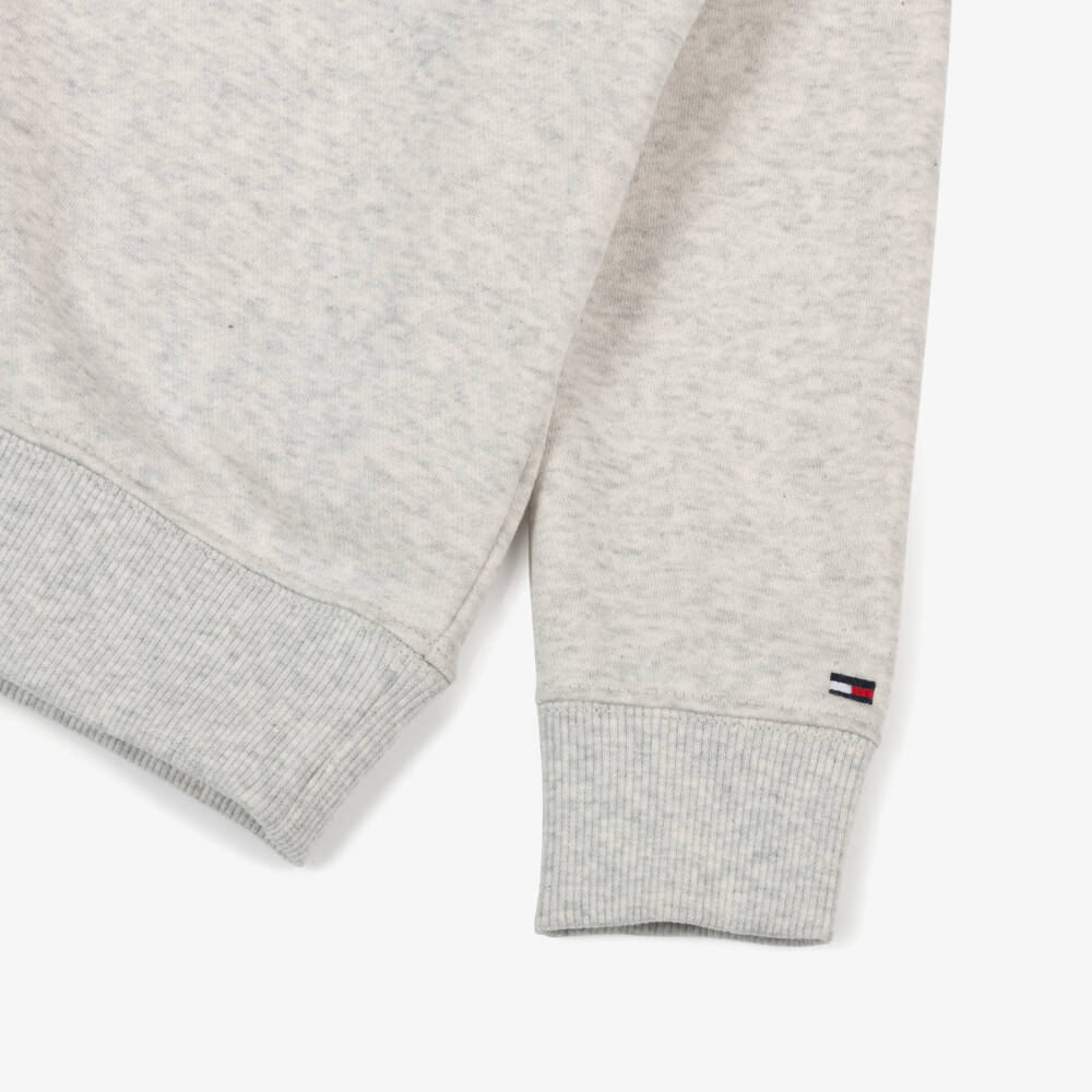 Tommy Hilfiger-سويتشيرت بشعار العلم قطن لون رمادي مارل للأولاد | Childrensalon