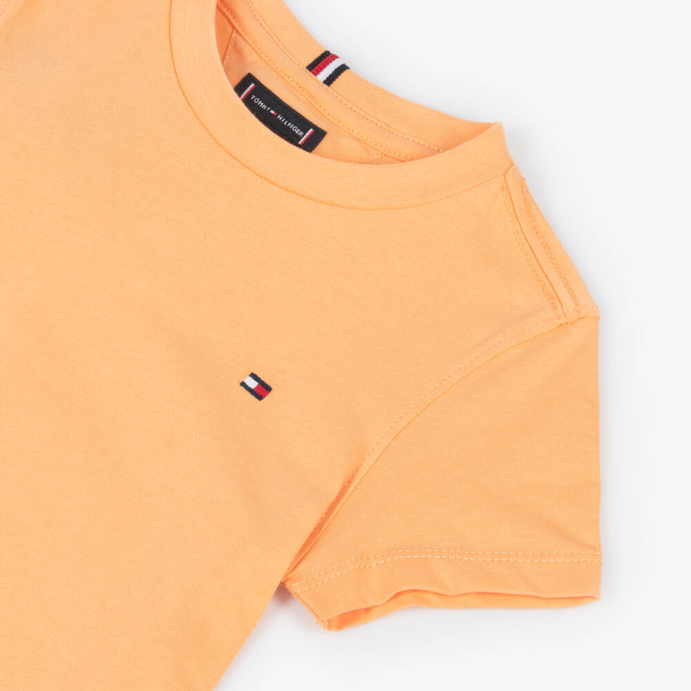 Tommy Hilfiger-Boys Pale Orange Cotton T-Shirt | Childrensalon