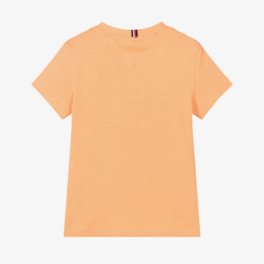 Tommy Hilfiger-Boys Pale Orange Cotton T-Shirt | Childrensalon