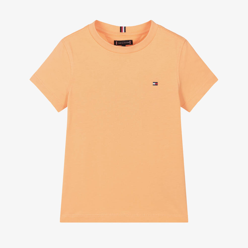 Tommy Hilfiger-Boys Pale Orange Cotton T-Shirt | Childrensalon