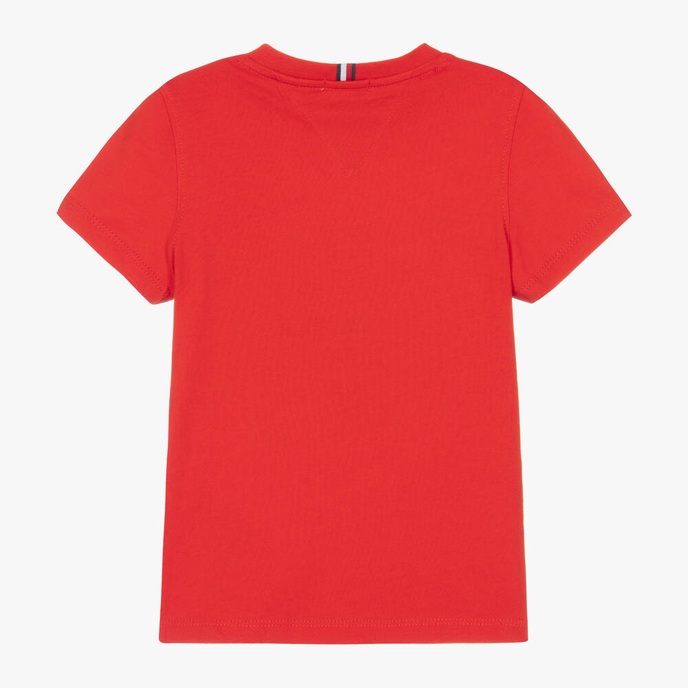 Tommy Hilfiger-Красная хлопковая футболка для мальчиков | Childrensalon