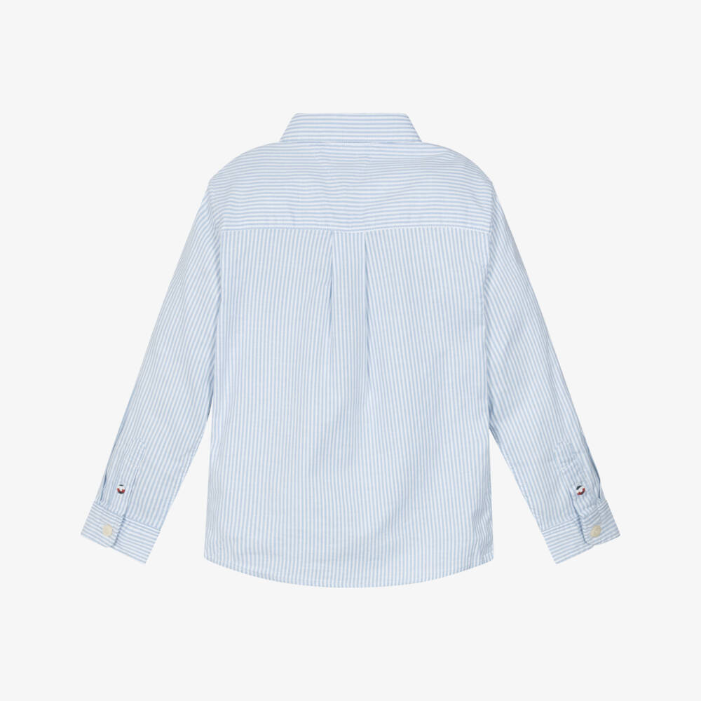 Tommy Hilfiger-Рубашка из хлопка в бело-голубую полоску для мальчиков | Childrensalon
