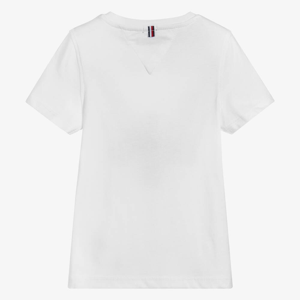 Tommy Hilfiger-تيشيرت قطن لون أبيض للأولاد | Childrensalon