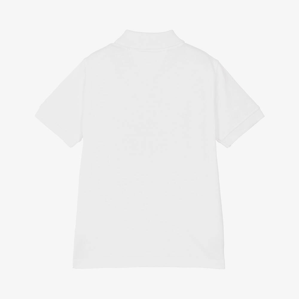 Tommy Hilfiger-Boys White Cotton Jersey Polo Shirt with Boat Graphic | Childrensalon