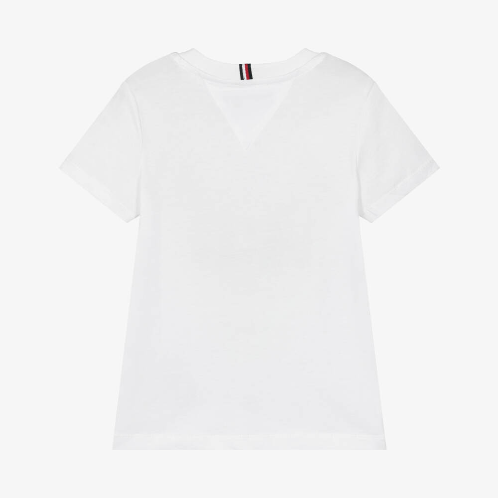 Tommy Hilfiger-Boys White Patch Pocket T-Shirt | Childrensalon