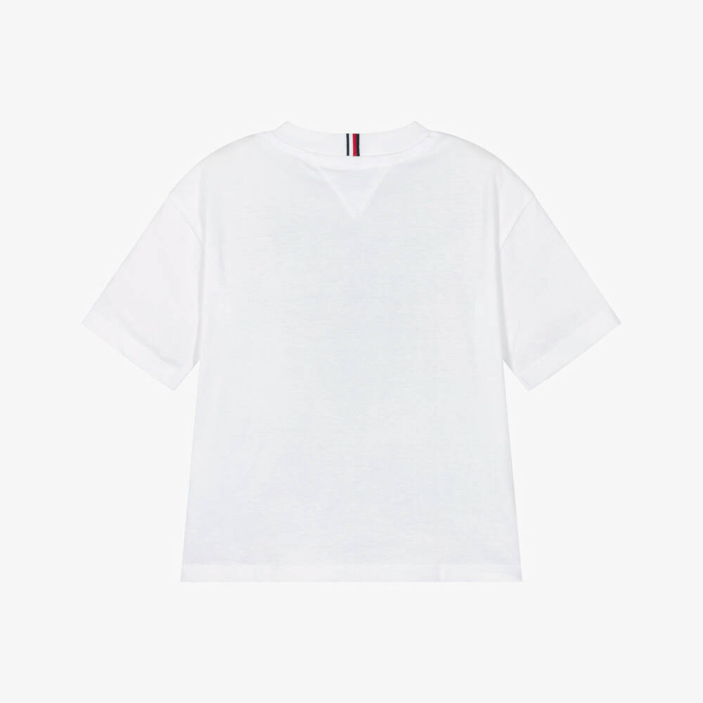 Tommy Hilfiger-Boys White Surf Logo Graphic T-Shirt | Childrensalon