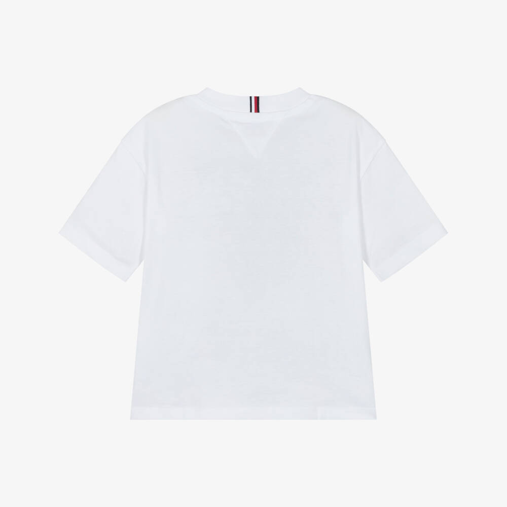 Tommy Hilfiger-Boys White Surf Logo Graphic T-Shirt | Childrensalon