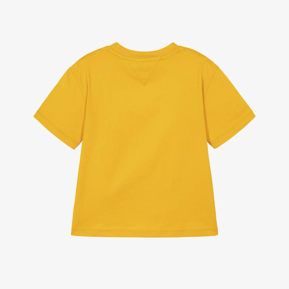 Tommy Hilfiger-Boys Yellow Heritage Flag T-Shirt | Childrensalon