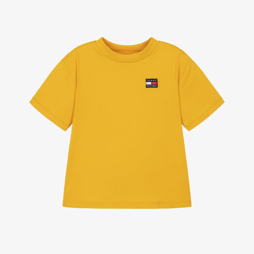 Tommy Hilfiger-Boys Yellow Heritage Flag T-Shirt | Childrensalon