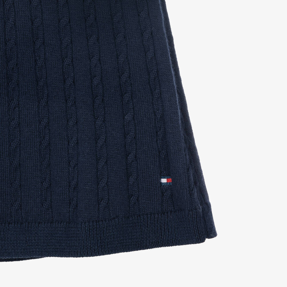 Tommy Hilfiger-Girls Blue Cable Knit Skirt | Childrensalon